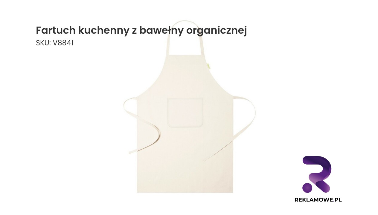 Fartuch kuchenny wykonany z bawełny organicznej w naturalnym kolorze