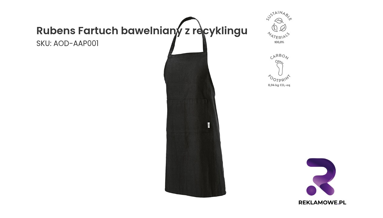 Ekologiczny fartuch bawełniany z recyklingu marki Rubens