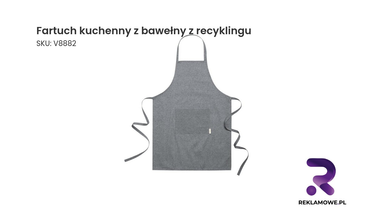 Fartuch kuchenny z bawełny z recyklingu w kolorze naturalnym
