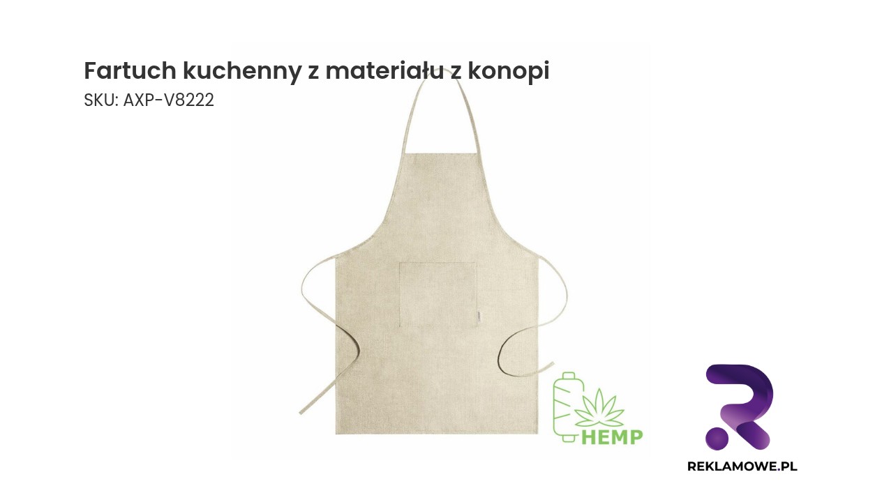 Ekologiczny fartuch kuchenny wykonany z materiału z konopi