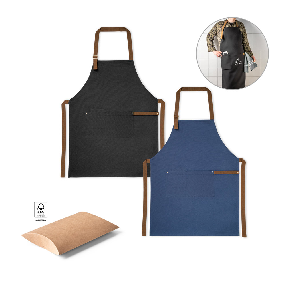 VESPER. Fartuch z płótna bawełnianego 100% (300 g/m²) z metalowymi detalami 99816_set