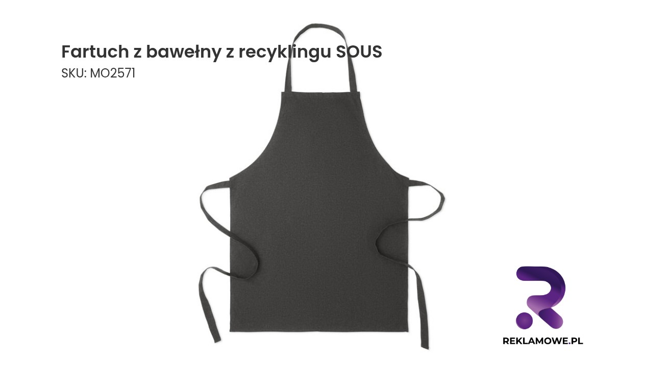 Fartuch z bawełny z recyklingu SOUS – ekologiczny fartuch kuchenny