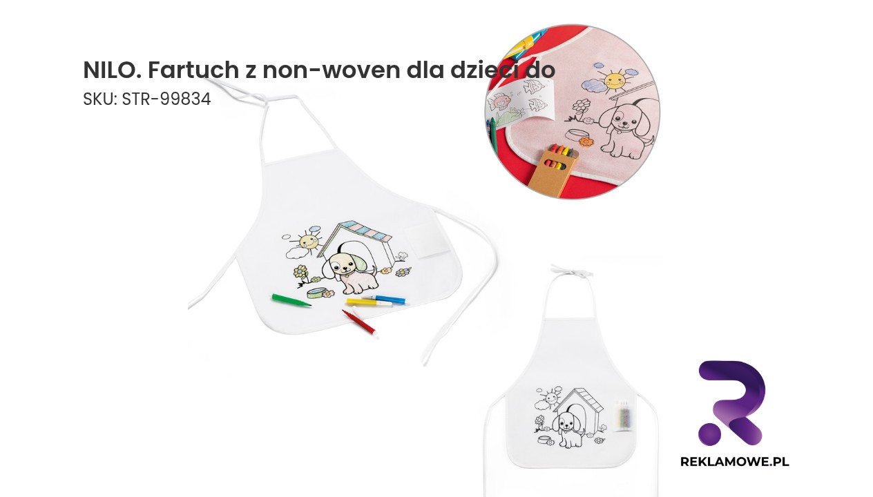 NILO. Fartuch z non-woven dla dzieci do pokolorowania (80 g/m²) NILO fartuch z non-woven dla dzieci