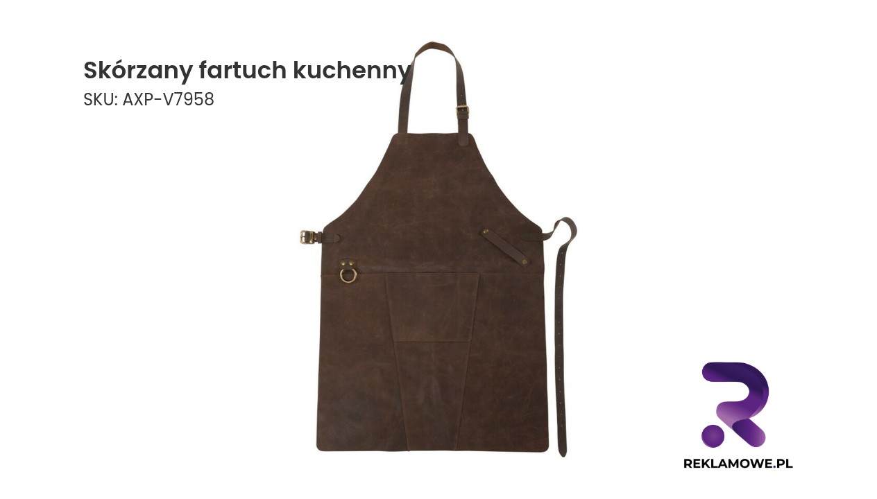 Skórzany fartuch kuchenny w naturalnym kolorze